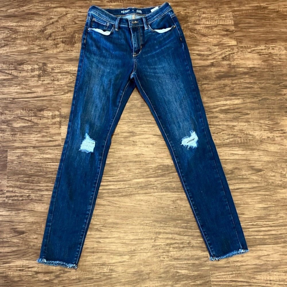 Old Navy Blue Distressed Skinny Jeans